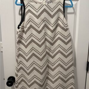 1. State Zigzag Pattern Dress in Black and Cream